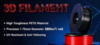 Filamen PETG Printer 3D 1.75mm 380m 1KG 3KG Spool Tahan UV Luar Ruangan Cetak Cepat