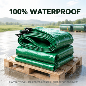 Bâche en toile PVC robuste, imperméable, résistante aux UV et aux <span class=keywords><strong>d</strong></span>échirures, avec ourlet renforcé et œillets métalliques pour couverture de cargaison - Product Image 1