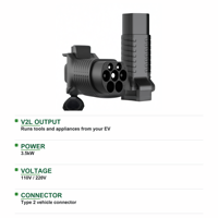Adaptor V2L Tipe 2 Discharge Gun untuk Pengisian Daya EV Model HLD-BN-WB-20260927-24 Daya Luar Ruangan Baru