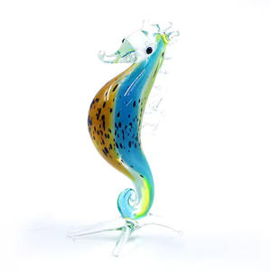 Özel Renkli Murano Camdan Yapılmış Denizatı Figürü El Yapımı Okyanus Hayvanı Akvaryum Ev Dekoru - Product Image 4