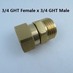 Solid Brass Hose Connector Adapter 3/4 GHT Threaded For Garden Water Connectors - Product Image 2