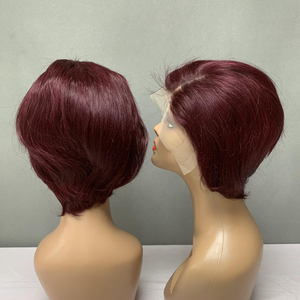 Perruque en dentelle frontale de 8 pouces, qualité 12A, 13*4, coupe pixie, droite, construction durable pour une utilisation à long terme - Product Image 2