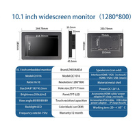 Monitor LCD Terpasang di Dinding 10,1 Inci Kios Industri Layar Sentuh Resistif Kapasitif Monitor dengan Port HD-MI VGA