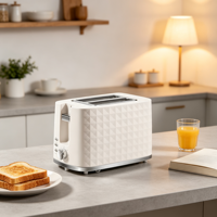 Machine à pain électrique moderne et mince en acier inoxydable avec bac à miettes amovible pour brunch à la maison