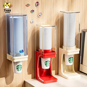 Dispensador de Vasos Desechables TGYW, Organizador Automático de Vasos de Café, Dispensador de Vasos Desechables a Prueba de Polvo para Mostrador - Product Image 1