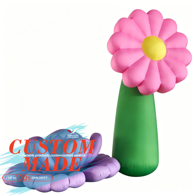 Custom LED Inflatable Balloon Floral Prop with Built-In Fan & Plug Powered for Party Shopping Mall Decoration