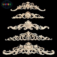 Appliques décoratives traditionnelles en bois massif non peint de haute qualité pour meubles de chambre