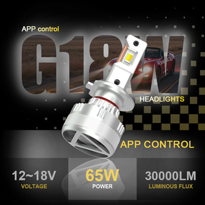 Gview app điều khiển không dây g18w H7 H18 Led Đèn Pha <span class=keywords><strong>Kit</strong></span> 130W 40000lm cấu trúc nhôm bền Quạt làm mát 6000K chùm đầu ra - Product Image 2