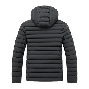Veste d'hiver matelassée pour <span class=keywords><strong>homme</strong></span> avec logo personnalisé, coupe-vent, imperméable, rembourrée, à fermeture éclair, <span class=keywords><strong>parka</strong></span> décontractée, grande taille - Product Image 5
