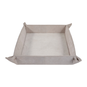 Vassoio in camoscio con dettagli in pelo di animali, rettangolare, centrotavola decorativo per tavolino da caffè, camera da letto o mobile da bagno - Product Image 6