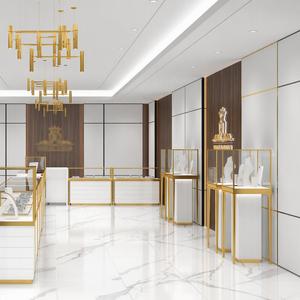 Conception de vitrine et de comptoir pour bijouterie de luxe avec rendu 3D, idée de design d'intérieur pour boutique de montres et de bijoux - Product Image 4