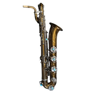 Saxofón Barítono de Música Oriental - Tono Grave A - Estilo Yani - Lacado en Oro Champán - Product Image 1