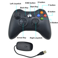Controlador inalámbrico Compatible con Xbox 360 2,4G Controlador inalámbrico Gamepad Joystick para Xbox 360 y 360Slim /PC