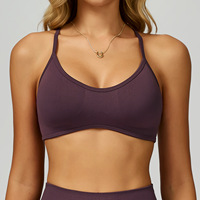 Nouveau tissu sans couture dos nu contraste couleur bretelles réglables gymnastique antichoc sport Yoga soutien-gorge