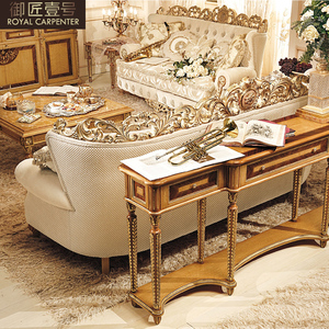 Set di Divani in Stile Europeo Italiano Lussuoso Nuovo Classico Francese Personalizzabile in Legno Massello per Salotti di Grandi Ville - Product Image 5