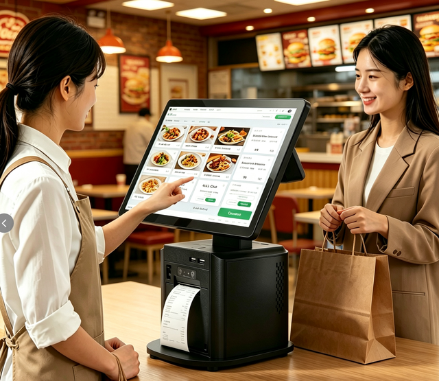 All in One Windows 10 POS Machine 15.6 Inch Touch Screen Cash Register Monitor Support UnionPay Payment Pos System