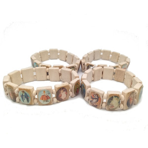Religiosa Cattolica Dei Monili Christian Forniture di Legno Icona Elastico Del <span class=keywords><strong>Rosario</strong></span> Del Braccialetto - Product Image 1
