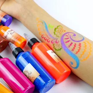 Golden Phoenix Venta al por mayor de larga duración arte corporal tatuaje pintura impermeable temporal aerógrafo tatuaje tinta Set