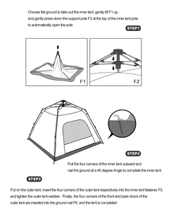 <span class=keywords><strong>เต็นท์</strong></span>แคมป์ปิ้งกลางแจ้งแบบพับอัตโนมัติ กันน้ำ รุ่นวิดาลิโด้ คัสตอม ไซส์ใหญ่ สำหรับครอบครัว พร้อมสวนในตัว หรูหรา - Product Image 2