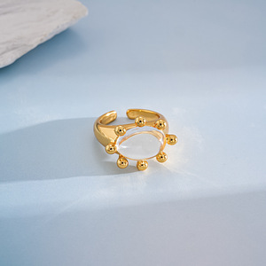 Vintage Waterproof 18K Gold Plated Stainless Steel Irregular Opening <b>Ring</b> for Women Wedding Engagement Gift - Product Image 5