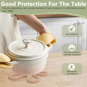 Soft Silicone Coasters Non-Slip <b>Kitchen</b> <b>Bar</b> <b>Table</b> Top Protection Heat Resistant Office Mats & Pads for Home Wedding Made Rubber - Product Image 5