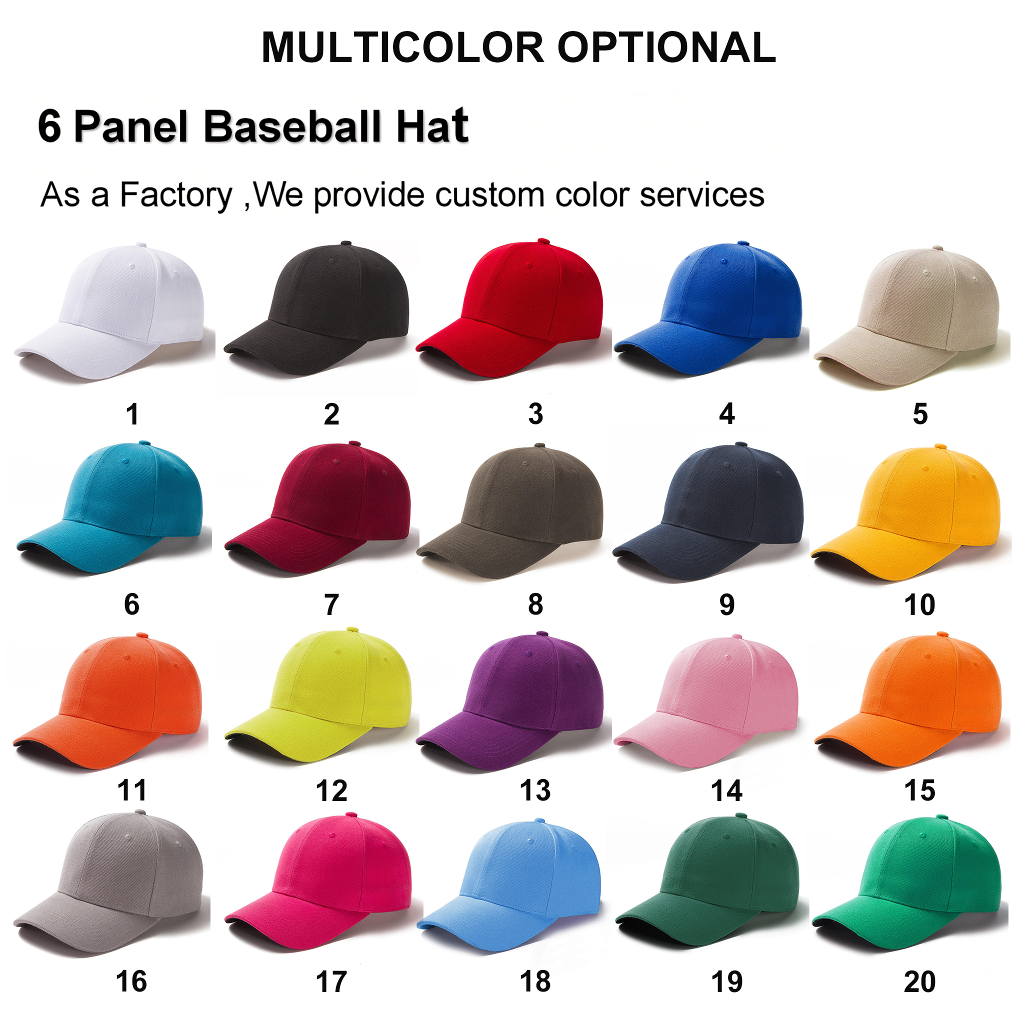 Gorra de béisbol de 6 paneles