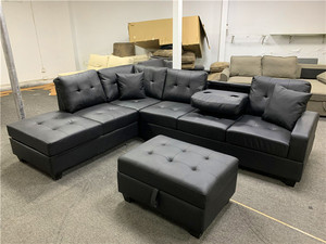Canapé en cuir <span class=keywords><strong>blanc</strong></span> désossé, design moderne en L pour le <span class=keywords><strong>salon</strong></span>, livraison gratuite - Product Image 5