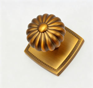 Zinc Alloy <strong>Door</strong> <strong>Knob</strong> Round Pumpkin - Shaped Lock Set Interior <strong>Bedroom</strong> Bathroom Hardware Antique Brass - Product Image 1