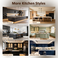 Meubles de cuisine italiens de luxe minimalistes, îlot central, noir gris mat, sans poignées, modernes, sur mesure, ensemble de meubles de garde-manger pour l'Australie
