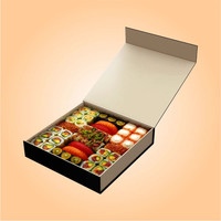 Boîte à sushi en papier pliable magnétique personnalisée de luxe pour la vente en gros à emporter