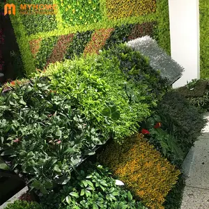 عالية الجودة 100% النباتية تقليد حقيقي تقنية اللمس الجدار الأخضر الاصطناعي النباتات حائط الخلفية