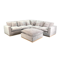 Sofá Modular de 6 Piezas con Base de Madera y Relleno de Plumas