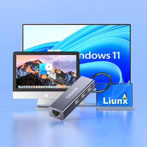 SAMZHE USB 2.0 Splitter zu <span class=keywords><strong>Ethernet</strong></span>-Anschluss Erweiterungsdock RJ45 100Mbps Laptop Kabelgebundener Netzwerk-Hub LAN-Schnittstellen-Erweiterungskonverter - Product Image 4