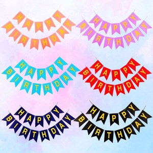 Fournitures de fête multicolores de haute qualité décorations de <span class=keywords><strong>joyeux</strong></span> anniversaire bannière suspendue de fête de <span class=keywords><strong>joyeux</strong></span> anniversaire - Product Image 1