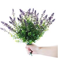 Bouquet de lavande artificielle en soie, vente en gros, faible MOQ, pétales de fleurs réalistes pour jardin surélevé de Pâques
