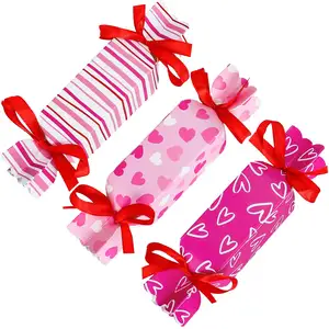 Kundenspezifischer Druck hochwertige niedliche Schönheitsform-Design-Schönheitsboxen rosa rot rosa dekorative Geschenk-Papierbox mit Band