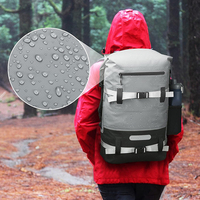 Sac à dos imperméable en PVC, fermeture à bouton robuste, 20-36L avec poche avant, ceinture réfléchissante