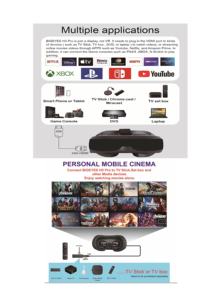 แว่นตา 3 มิติ แบบพกพา 2D 3D แว่นตา 3 มิติ HD สำหรับดูหนังที่บ้าน ใช้กับโทรศัพท์มือถือ จอแสดงผลแบบสวมศีรษะ สำหรับดูดีวีดี เครื่องเล่นเกม คอนโซลเกม FPV โดรน - Product Image 2