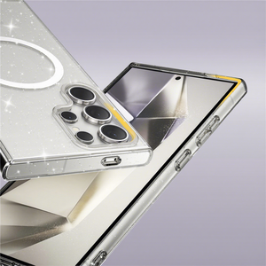 Étui <span class=keywords><strong>de</strong></span> téléphone minimaliste fin et transparent avec paillettes magnétiques en TPU PC, résistant aux chocs et aux chutes pour <span class=keywords><strong>Samsung</strong></span> S26 Ultra Plus - Product Image 5