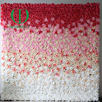 Panel Bunga Mawar Buatan 3D 5D Warna Merah Anggur, Pink, Ivory, Putih, Ukuran 8x8, untuk Dekorasi Latar Belakang Pernikahan dan Pesta