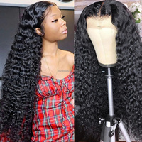 Perruque de cheveux humains mèche coeur perruque frontale profonde bouclée Foshan Xinyu 100 dentelle naturelle brésilienne brute 1 pièce longue dentelle suisse transparente