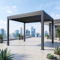 Maßgefertigte Pulverbeschichtete Aluminium Motorisierte LED-Beleuchtung Smart-Steuerung Moderne Pergola für Energiesparende Outdoor-Wohnbereiche Pavillon