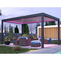 Pergola de jardin extérieure en aluminium de luxe de haute qualité - Motorisée, télécommandée, imperméable, résistante au vent, couleurs personnalisées 3x4m