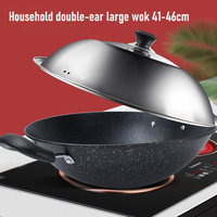 Grande cuisinière commerciale Maifanshi à induction Concave, wok à gaz en alliage d'aluminium antiadhésif