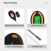 Capteur d'humidité du sol 4 en 1, Ph numérique, compteur de sol professionnel, écran LCD, plante, humidimètre de sol pour le jardinage