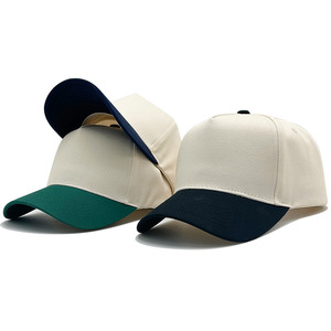 Fünf-Panels Hard Brim Baseball Cap für Männer Frauen Color-Block Sonnenhut für Frühling Sommer Outdoor Plain Trucker Hut - Product Image 2