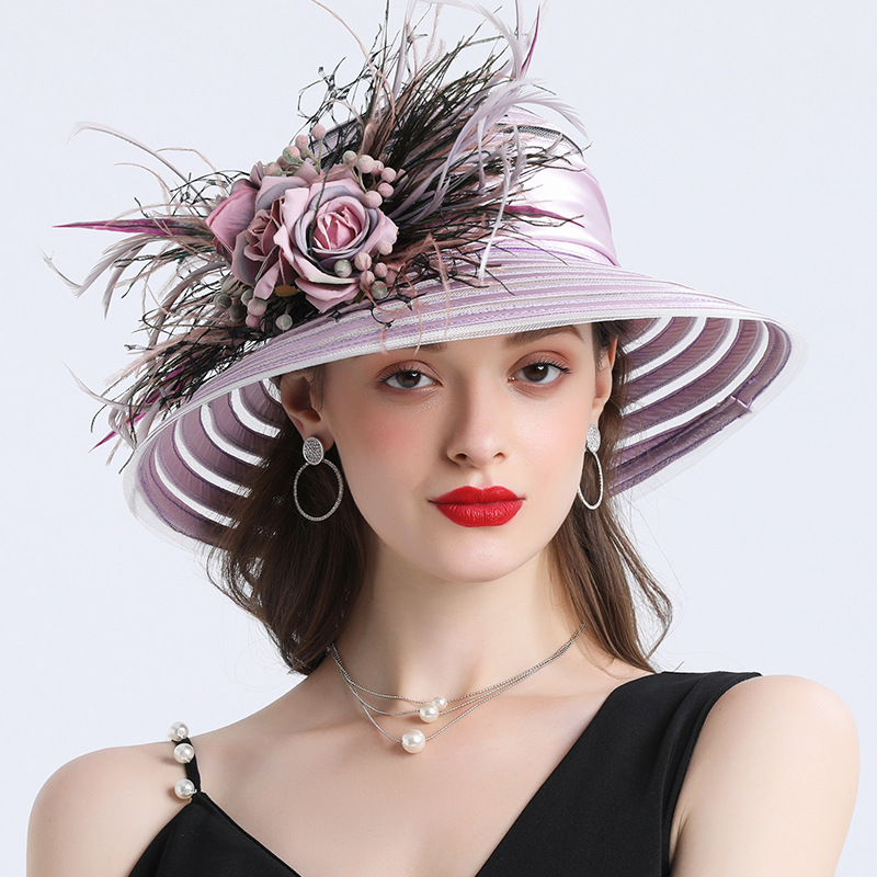 Fashion Ladies Satin Ribbon Church Hats - Kentucky Derby Style display picture 1