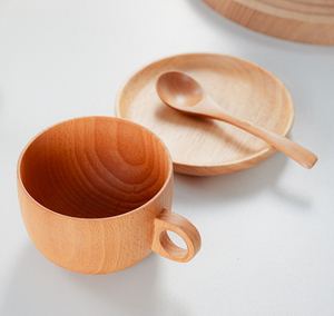 Gelas Anggur Serat Kayu Ramah Lingkungan dengan Logo Kustom, Alami, Biodegradable, Dapat Digunakan Kembali, Buatan Tangan, Gelas Teh Kayu - Product Image 1