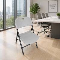Chaise de bureau pliable ergonomique portable en HDPE avec structure en acier pour usage commercial dans les écoles et les hôtels
