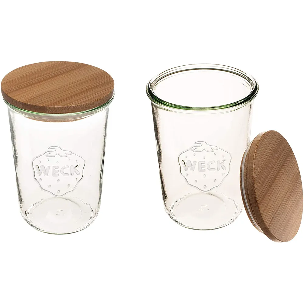 850ml Weck-Einmach gläser Weck-Formglas aus transparentem Glas Umwelt freundlicher Einmach glas Lebensmittel vorrats behälter mit Deckel